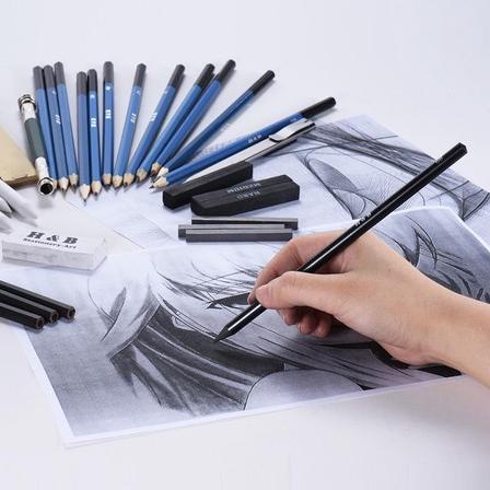 

Wow Murah Meriah.. 33 Pcs Sketching Set Drawing Kit Tools Pensil Gambar Sketsa Art Manga