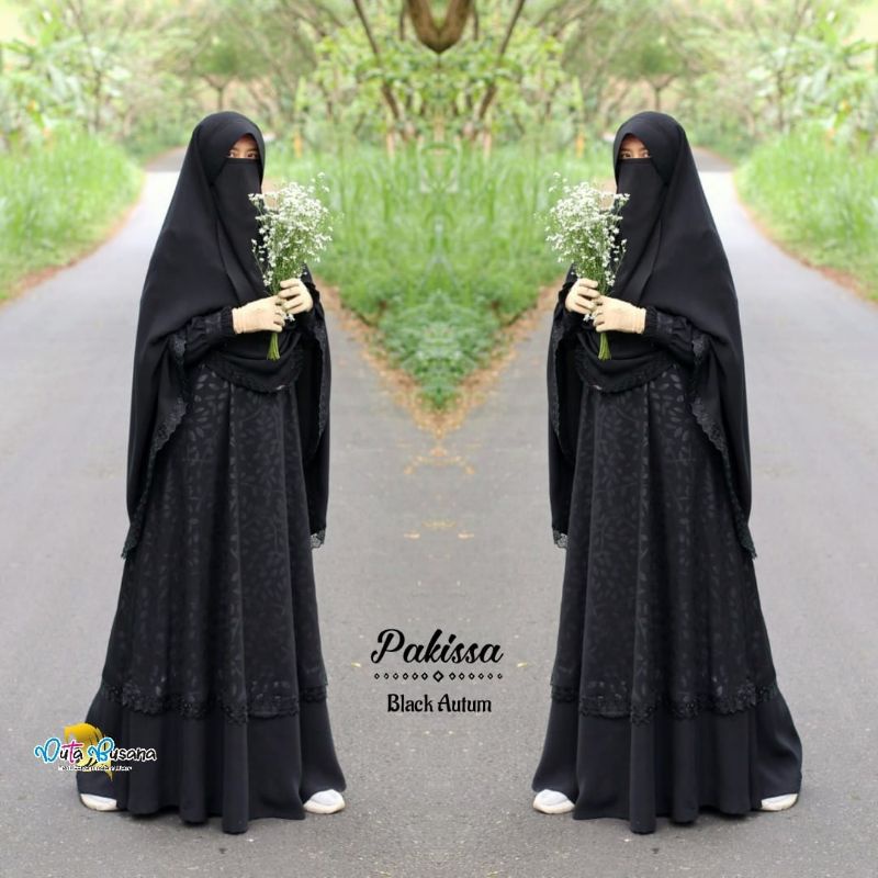 Set Pakissa Mate Embos wollpeach silky motif daun pakis