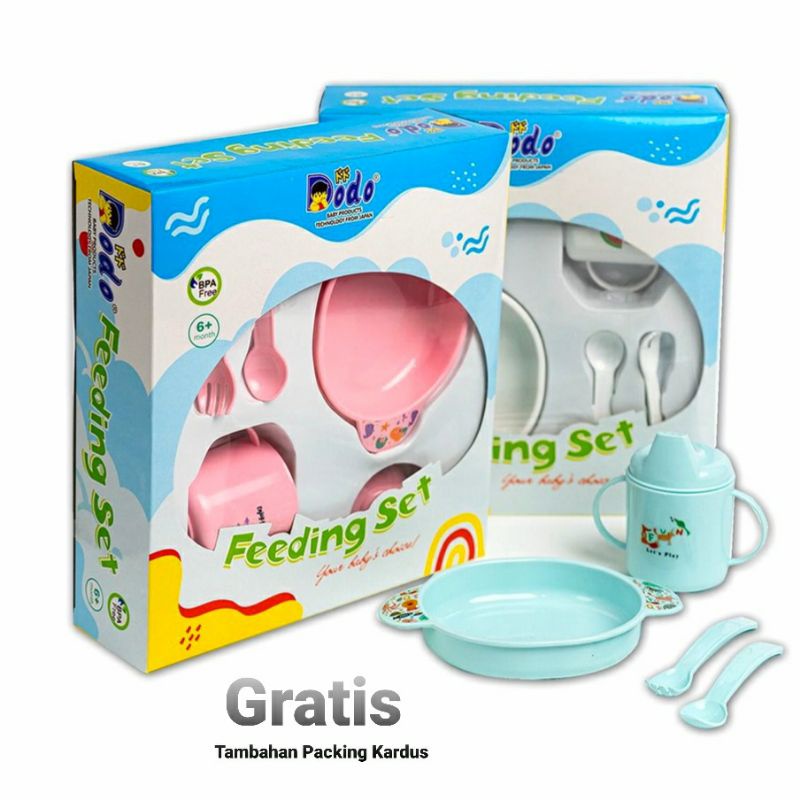 Perlengkapan Makan Bayi BPA FREE | FEEDING SET DODO | Peralatan Makan | Gift Set Kado | FDS KECIL