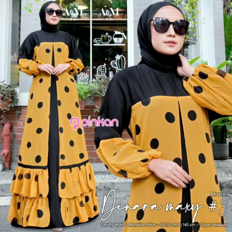 Gamis Remaja Terbaru  Sabyan Motif Folkadot 2022 Gamis Remaja Premium