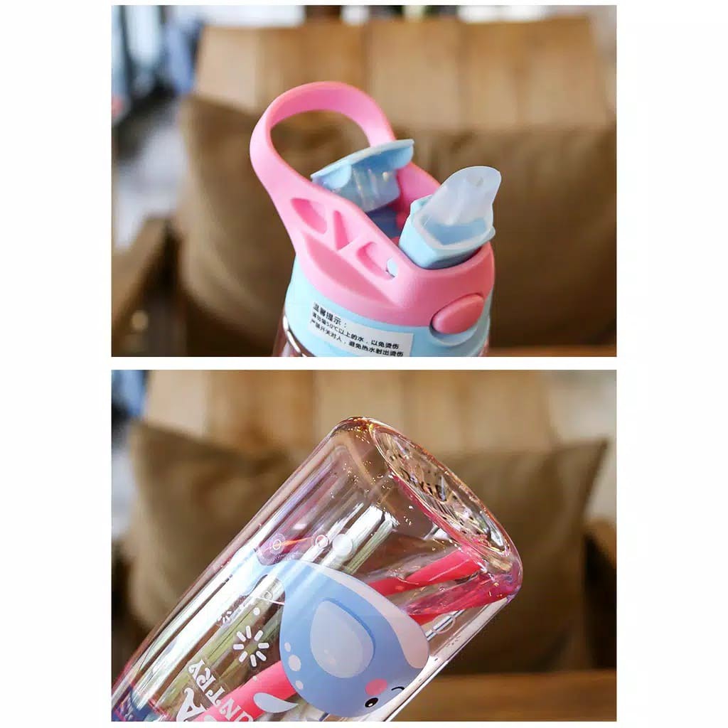 Botol Air Minum Anak Sedotan Motif Animal Sea Country BPA Free 480ml B818