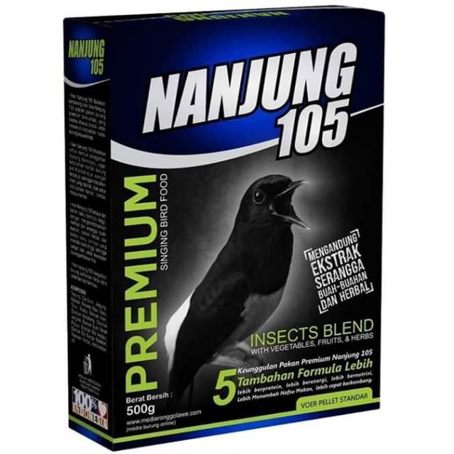 Voer Nanjung 105 ebod jaya 500gram voer burung murai murai batu harian dan lomba