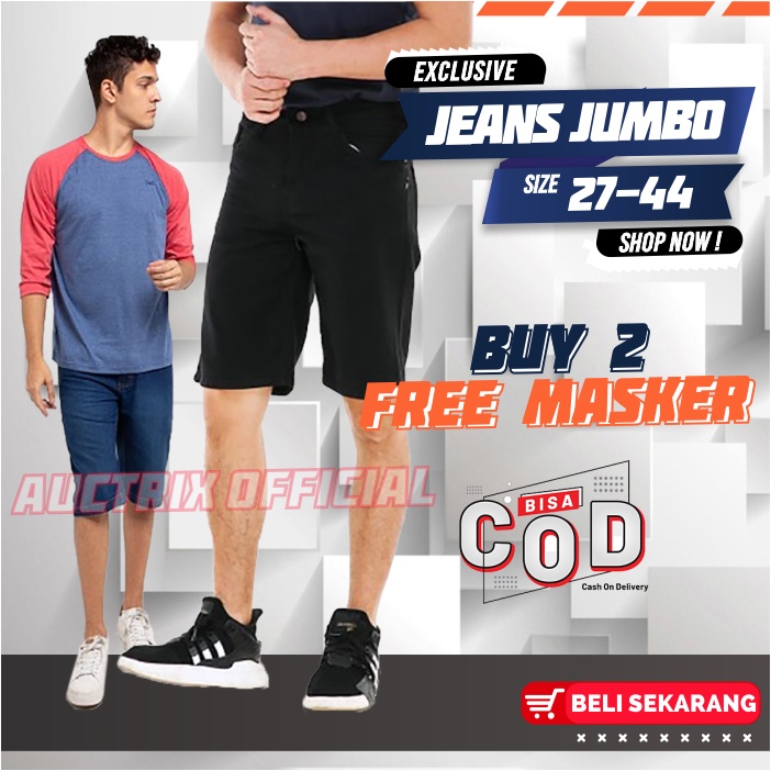 Celana Jeans Pria Pendek Premium Size 27-44 Adem Nyaman