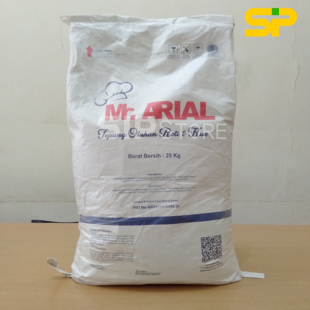 MR. ARIAL Tepung Olahan Roti &amp; Kue / Susu Bubuk / Tepung Premix / Milk Replacer 25kg