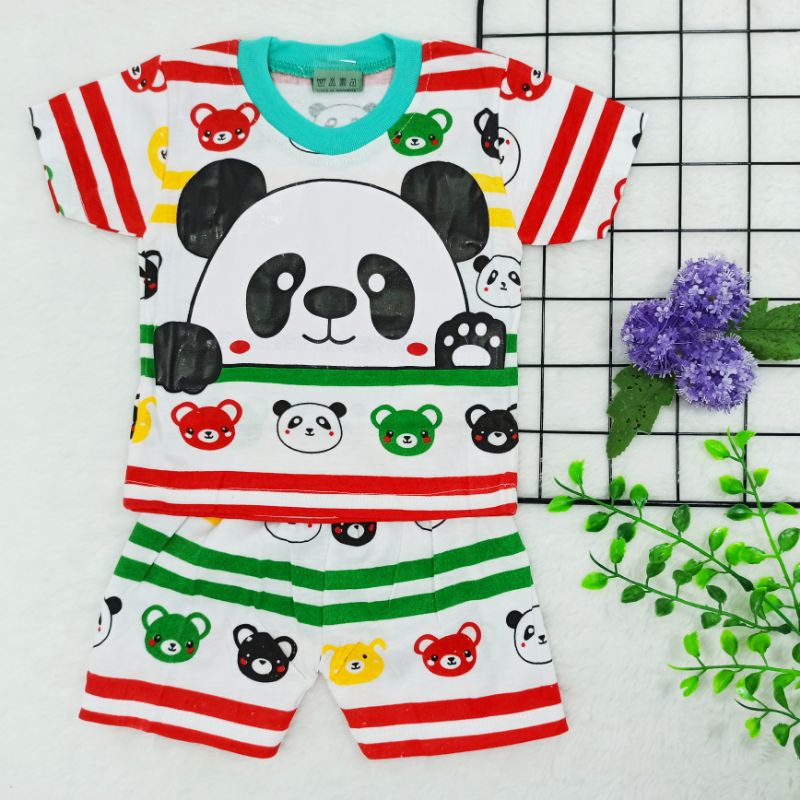 [Ss-4023] Pakaian Bayi 0-9bulan, Baju Kaos Bayi, Setelan Anak Laki-laki Murah Kece Berkualitas PANDA