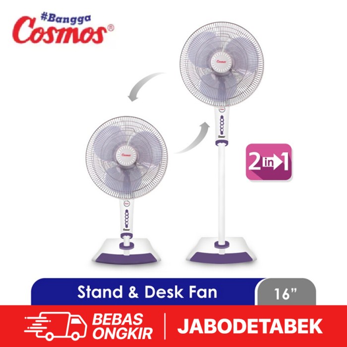 COSMOS Stand Fan DEsk Fan / Kipas Angin 2in1 16SEN / 16 SEN cosmos