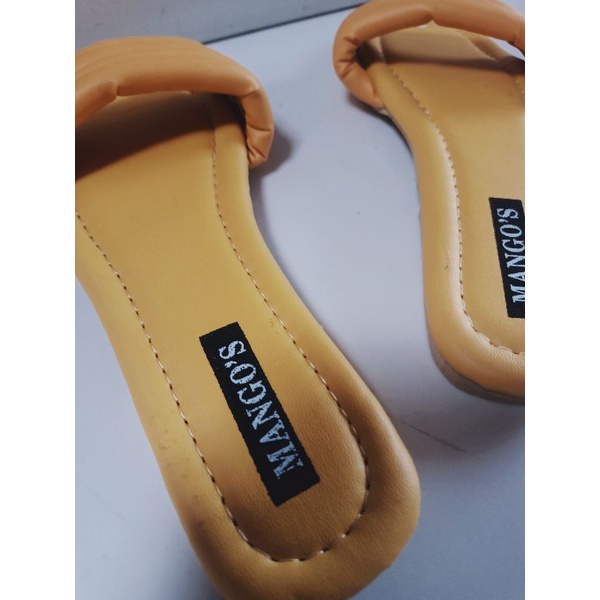 Sandal Slip On puffy Cewek MANGO'S Sandal teplek wanita mules Wanita Empuk realpict Slop 04