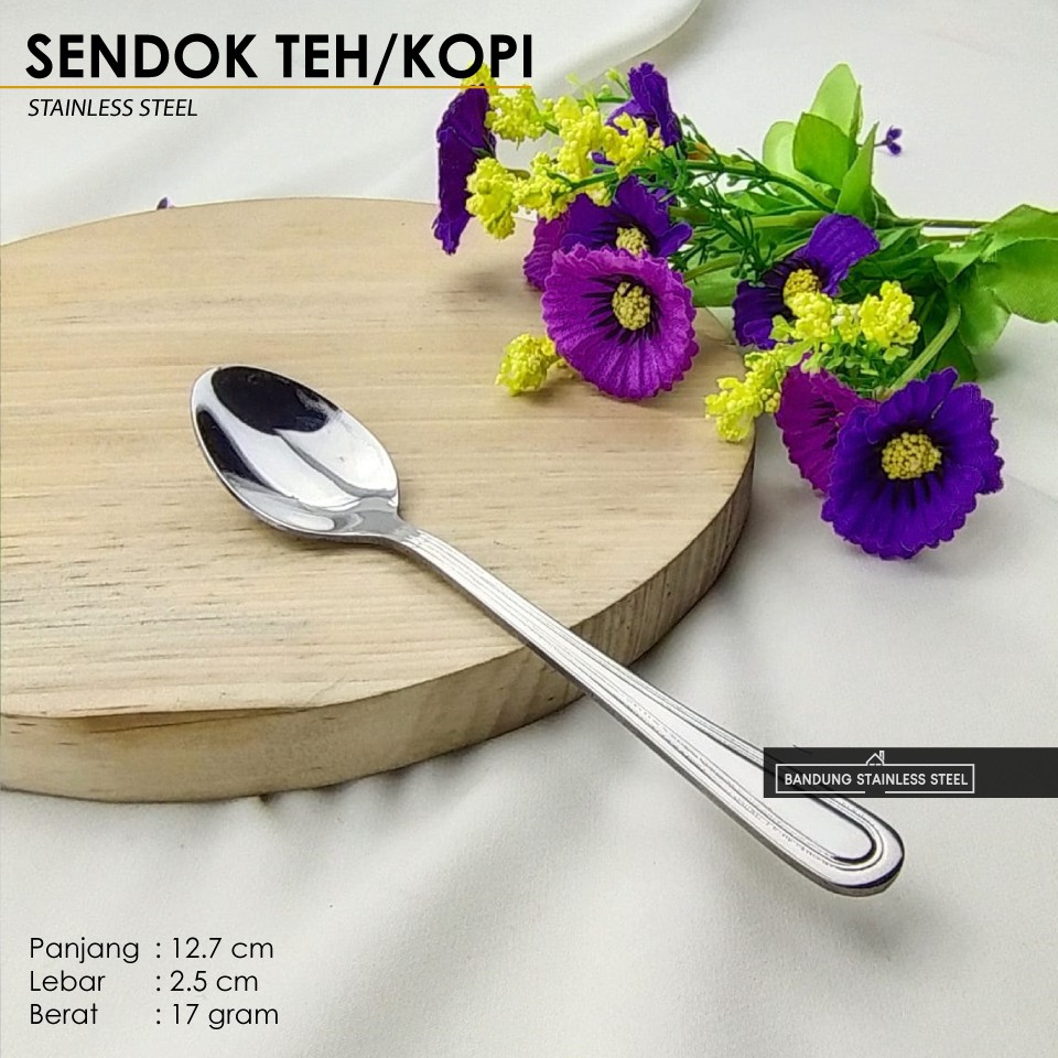 sendok makan besar teh kopi dessert kecil es krim stainless tebal hotel spoon