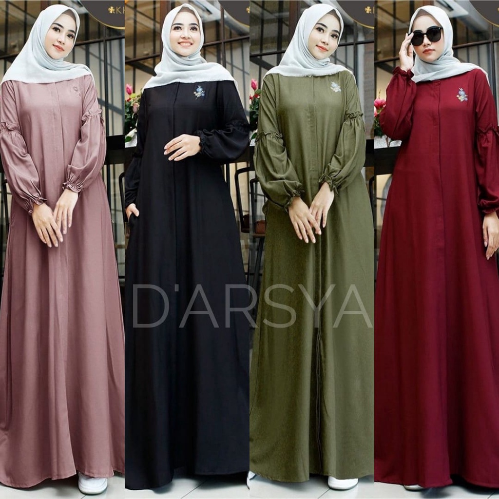 Kheyra Fashion Terbaru Raisa Dress Maxi Jumbo Shakila Ori Import Motif Polos