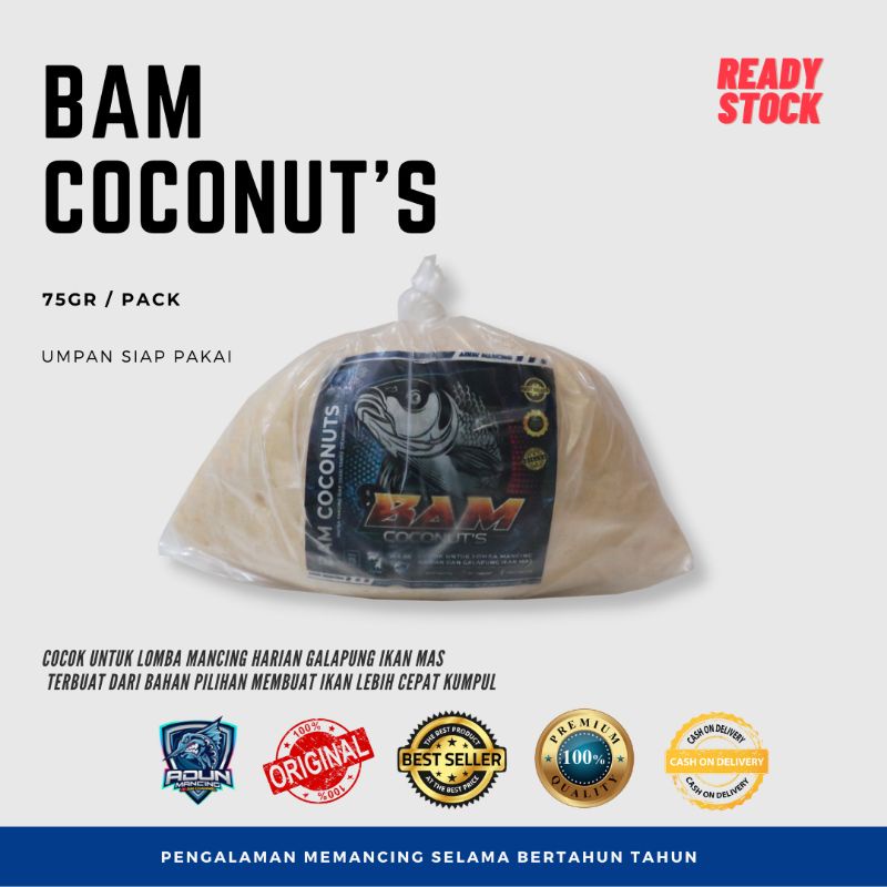 Umpan Ikan Mas siap pakai BAM COCONUT'S 75gr/Gandul untuk Lomba atau Galapung - Anugrah Pancing