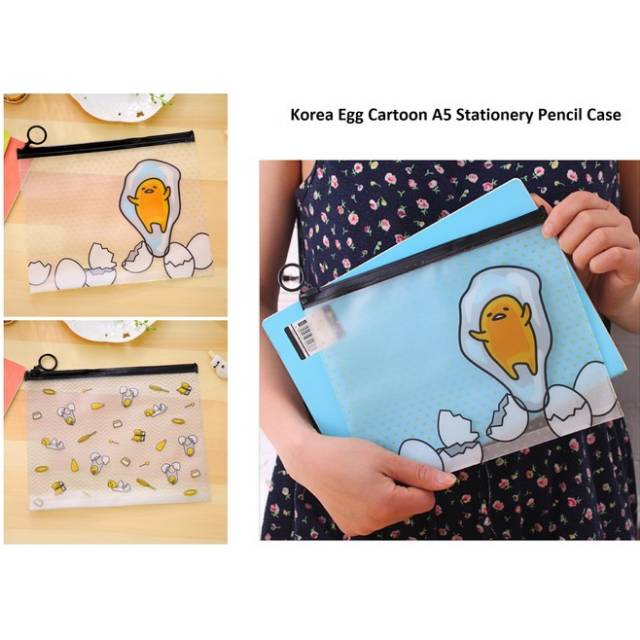 

Korea Egg Cartoon A5 Stationery Pencil Case / Tempat Pensil