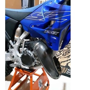 Paket hemat pelindung knalpot carbon YZ 125 dan cover kalter kanan kiri carbon YZ 125