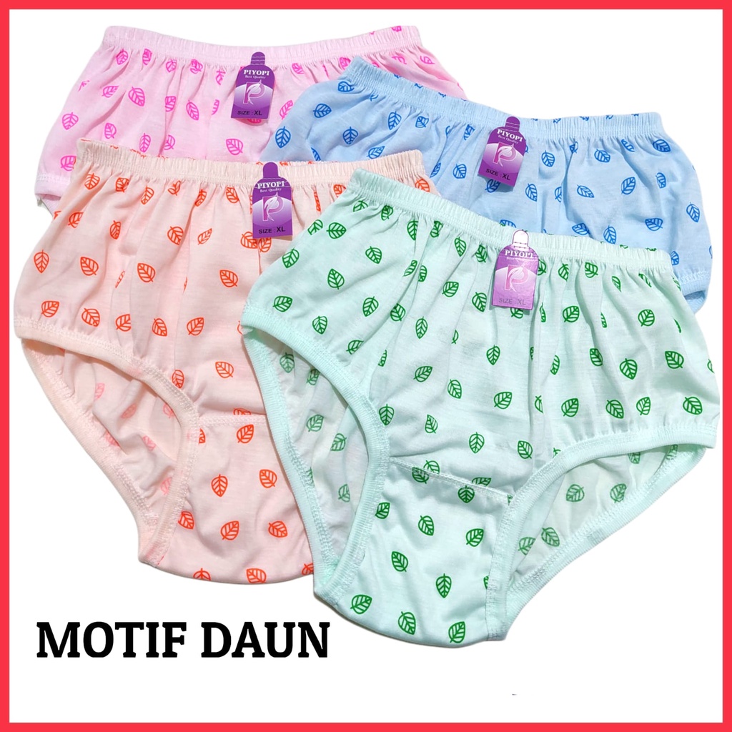 Celana Dalam Wanita Jumbo Motif Bintik Garis Daun 4L 3L XL L CD Wanita Perempuan Jumbo Motif Ecer Strip Polkadot Daun Love