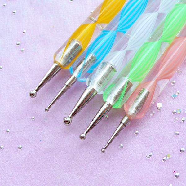 Dotting tools nailart kutek gel / pen titik isi 5 Dotting and Painting Nail Art Tools / Alat membuat Nail Art