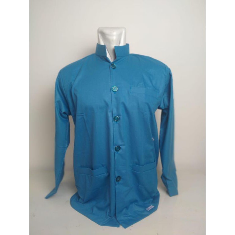 baju koko haibah biru tosca
