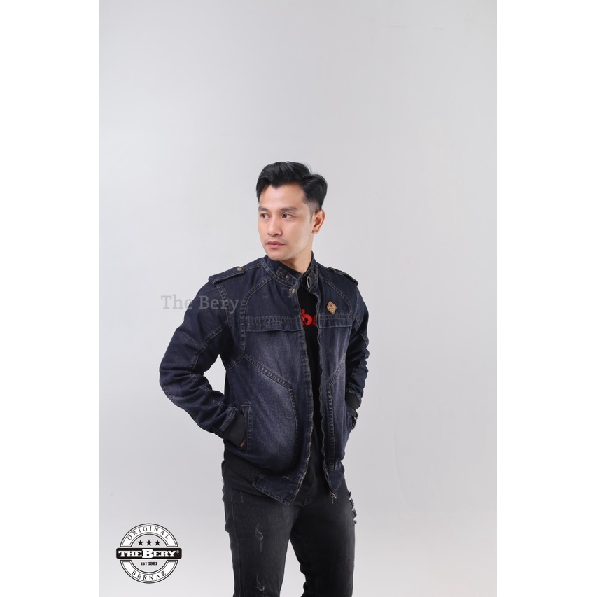 TURUN HARGA ! Jaket Jeans Pria Logo Kulit Scoder The Berry - Jaket Denim Pundak Terlaris - Jaket Cowok Terbaru - Jaket Denim Termurah