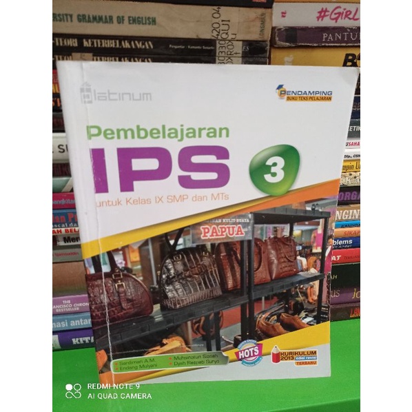 buku bekas  PEMBELAJARAN  IPS untuk smp dan mts kelas ix platinum