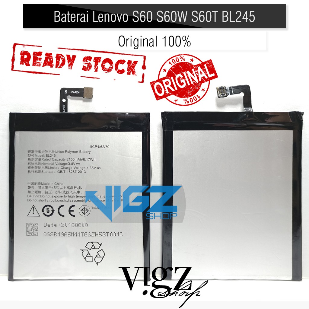 Baterai Lenovo S60 S60T S60W BL245 BL-245 Original 100%