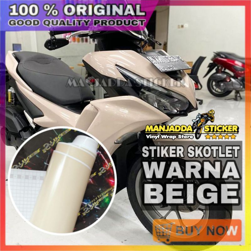 Sticker Skotlet Motor Warna Beige Stiker Scotlite Kekinian