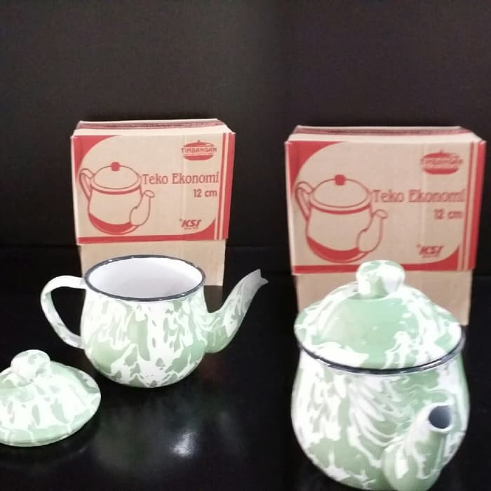 TIMBANGAN TEKO Ceret poci MUNGIL Jadul blirik hijau VINTAGE 12 cm