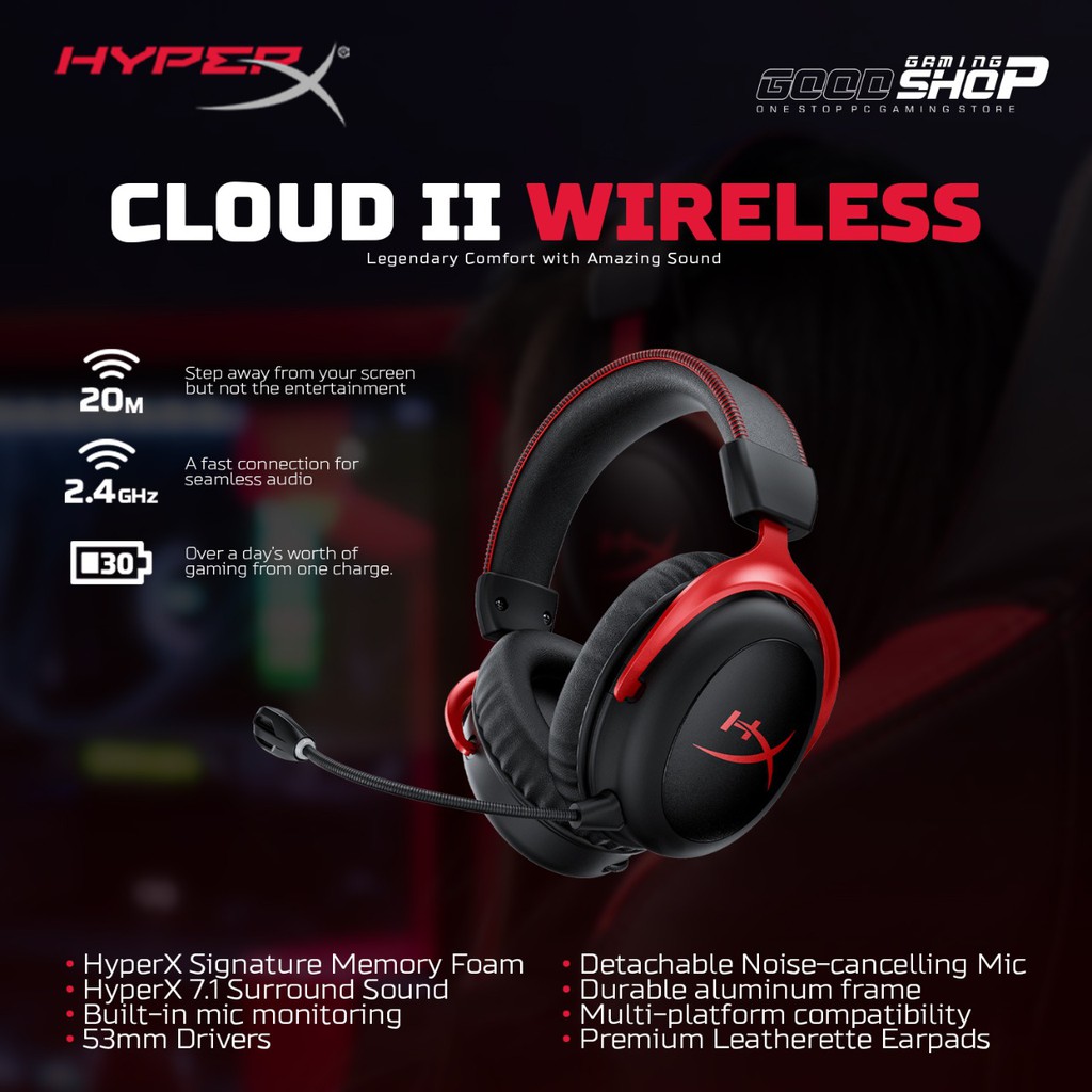 HyperX Cloud 2 Wireless 7.1 Gaming - Wireless Headset Gaming