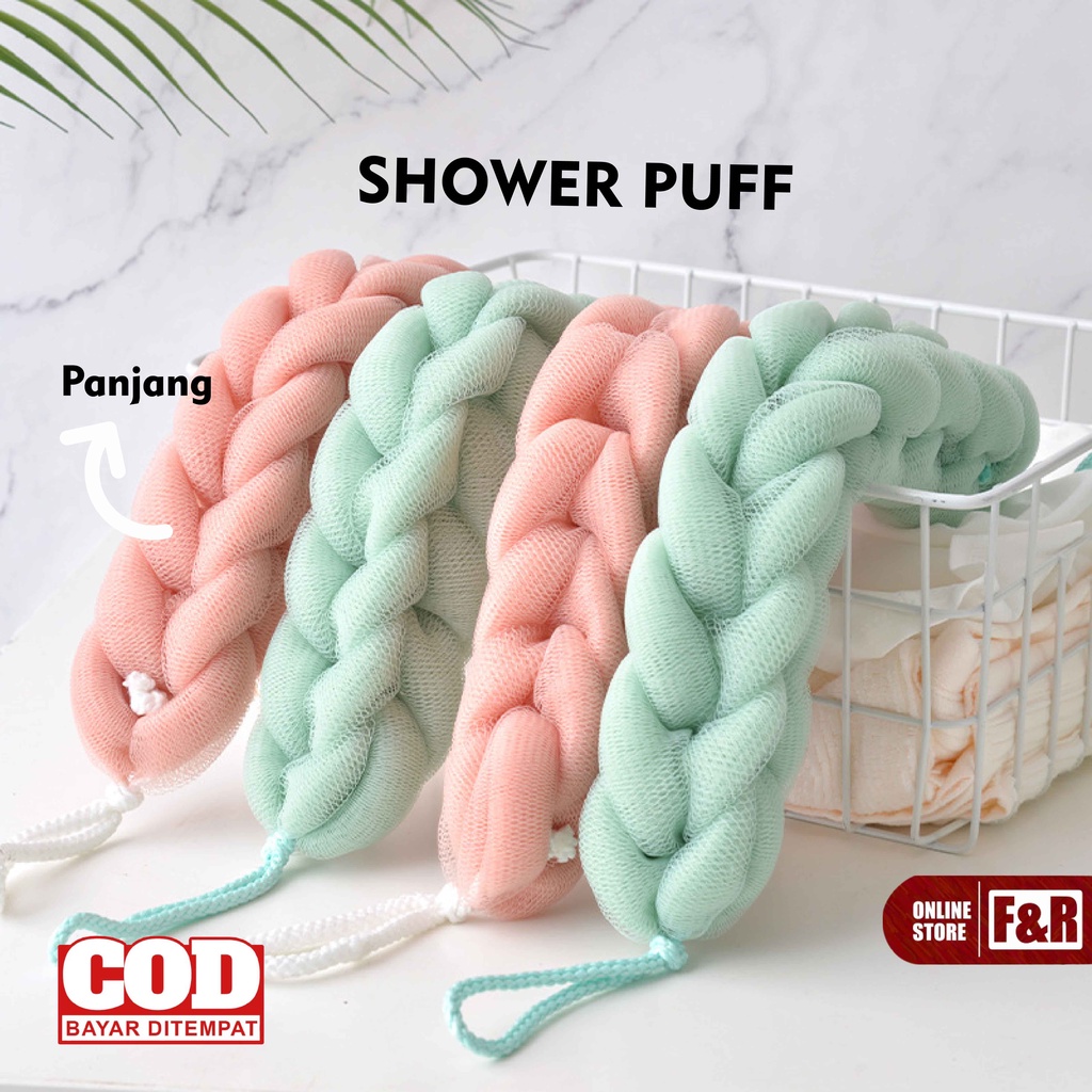 Spon Mandi Panjang Lembut Shower Puff Bath Sponge Mandi Premium Spons Mandi Kepang Perlengkapan Mandi Sponge Puff Foaming