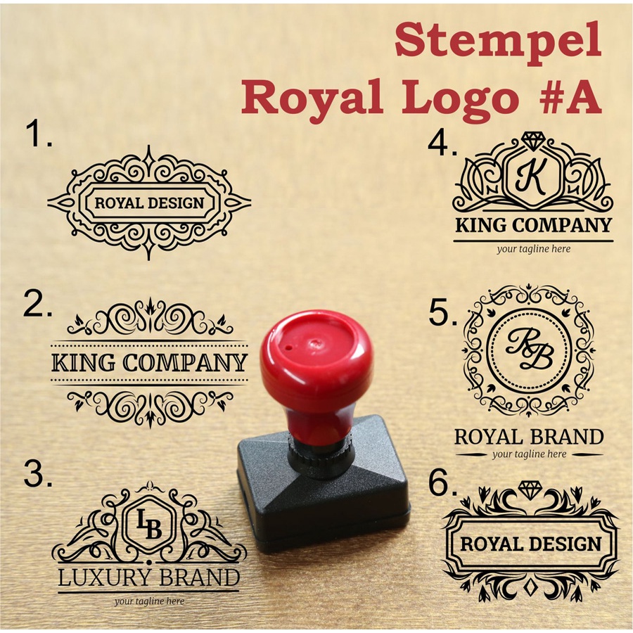 

stempel royal luxury mewah classic custom brand logo desain indostamp