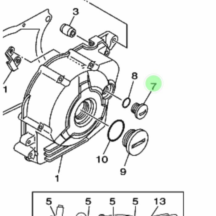 NO 7 TUTUP MAGNET KECIL SILVER JUPITER Z 110CC 2003-2009 BURHAN ORIGINAL ASLI YAMAHA