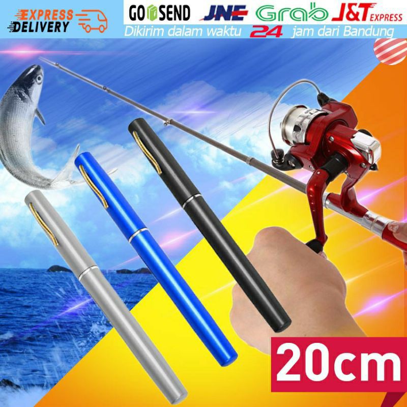 Joran Pancing Pena alat memancing portable lengkap joran dan reel