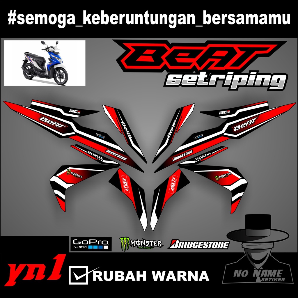 Striping stiker setiker Motor Beat esp (yn1) 2016 2017 2018 2019 Fi / Fi New Esp Iss Variasi Honda