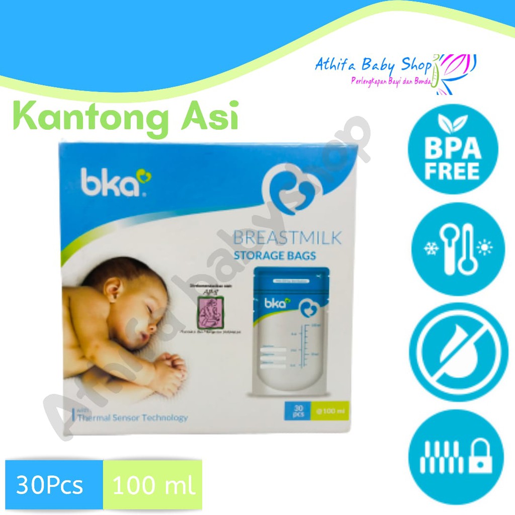 Kantong Asi Kantong Susu BKA 100ml isi 30pc Breast Milk Double Zipper Anti Bocor