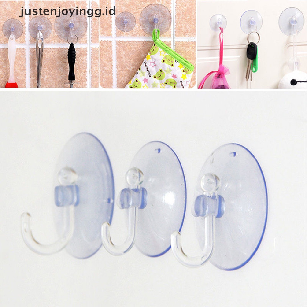 Kait Gantungan Dinding Model Suction Cup Warna Transparan Untuk Dapur / Kamar Mandi