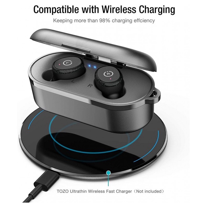 TOZO T10 TWS STEREO HEADSET WIRELESS EARBUDS WIRELESS CHARGING IPX8