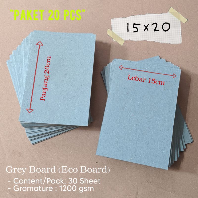 

PAKET 20pcs (15x20) - Grey Board No. 30