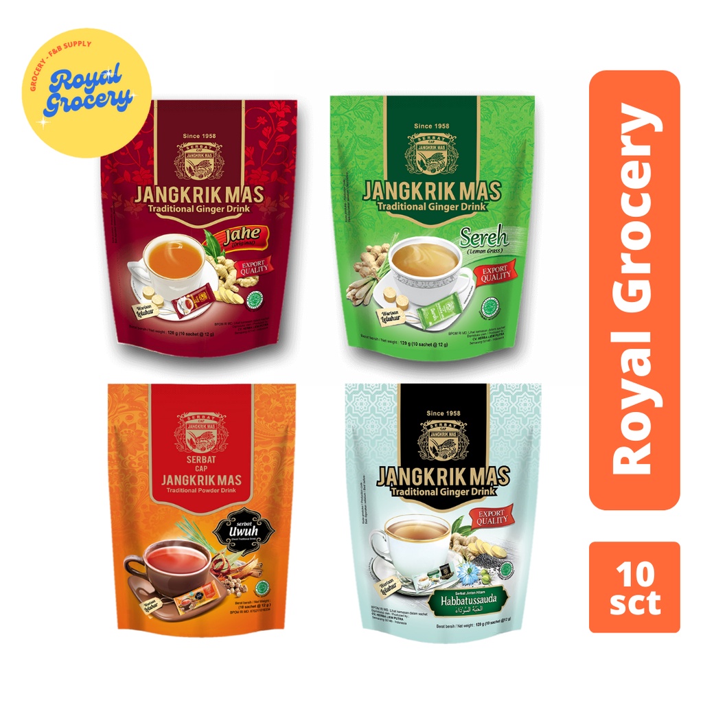 Serbat Cap Jangkrik Mas Jahe Sereh Uwuh Habbatussauda