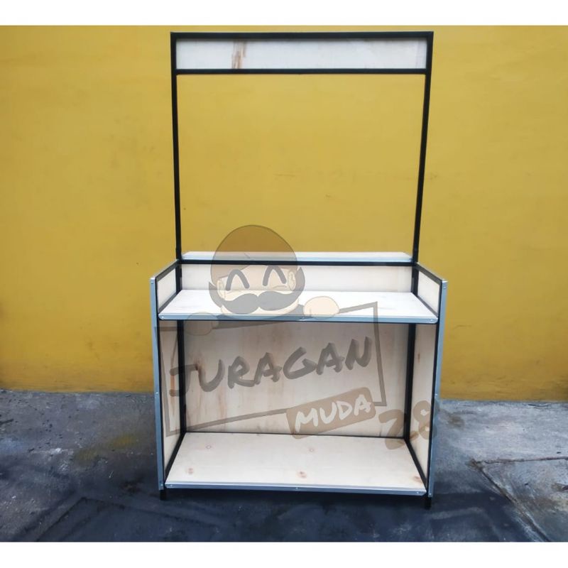 Gerobak Lipat / Booth Portable versi 1.2 + 1 Meja Extra Ukuran 150*40
