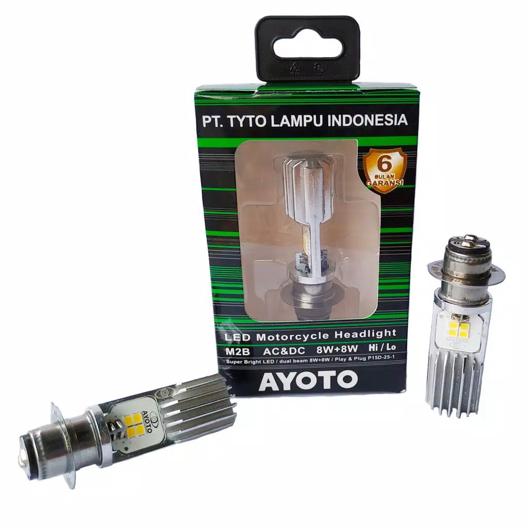 Lampu LED TYTO M2B Utama Motor Ayoto H6 AC DC 8 + 8W 16 Watt Honda Yamaha Suzuki