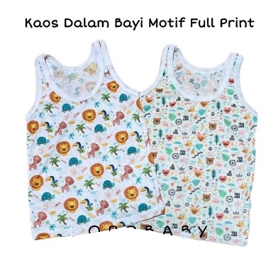 Kaos Dalam Bayi Singlet Motif Full Print Unisex