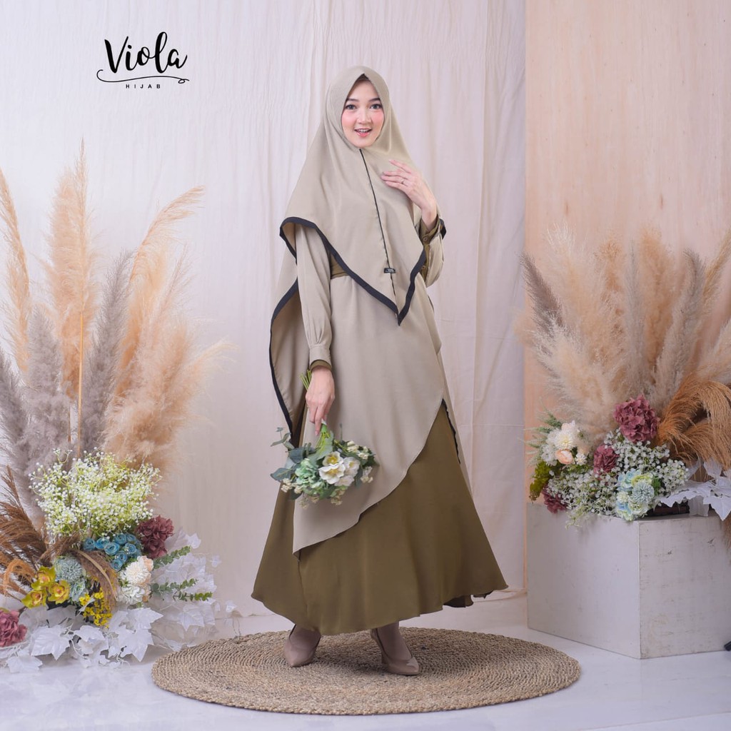 Gamis ameera ori viola amira layer itycrepe premium one set khimar bukan aku karissa nararya aden