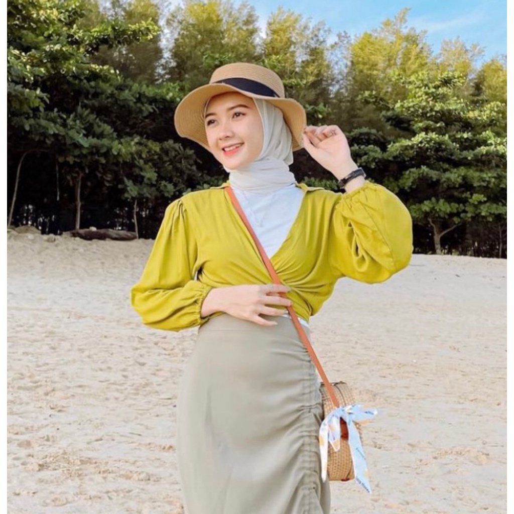 KAIRA WROP TOP / WRAP TOP BLOUSE / ATASAN OUTER KIMONO SILANG TALI IKAT