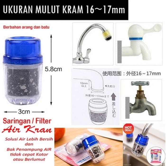 (Serba serbi)Filter Saringan Air Kran Cuci Piring Batu Medical Stone Water Filter