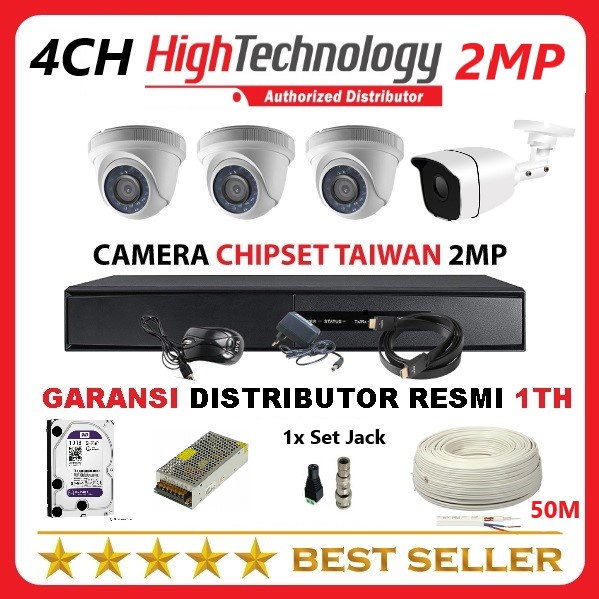 Paket CCTV 4CH 4 Channel High Technology Full HD 2MP Kamera