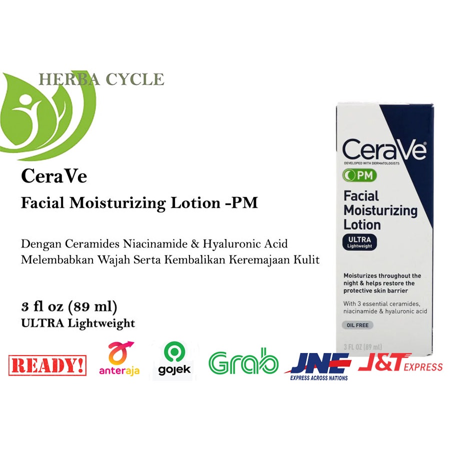 CeraVe Facial Moisturizing Lotion PM Moisturizer Krim Wajah Malam 89ML