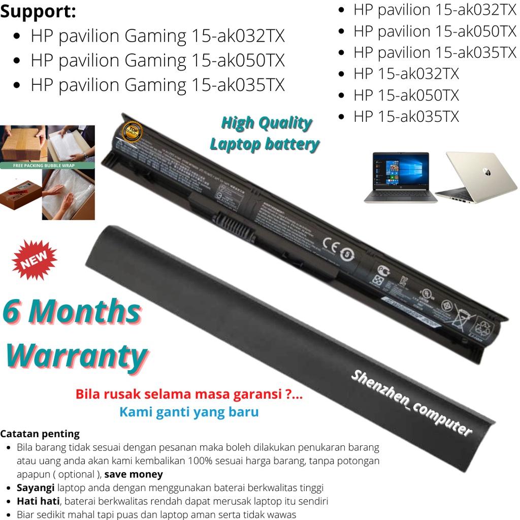 Baterai HP Pavilion Gaming 15-ak032TX 15-ak050TX 15-ak035TX High Quality Laptop battery