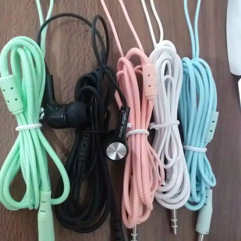 Headset Music Angel Macaron Original Warna Warni