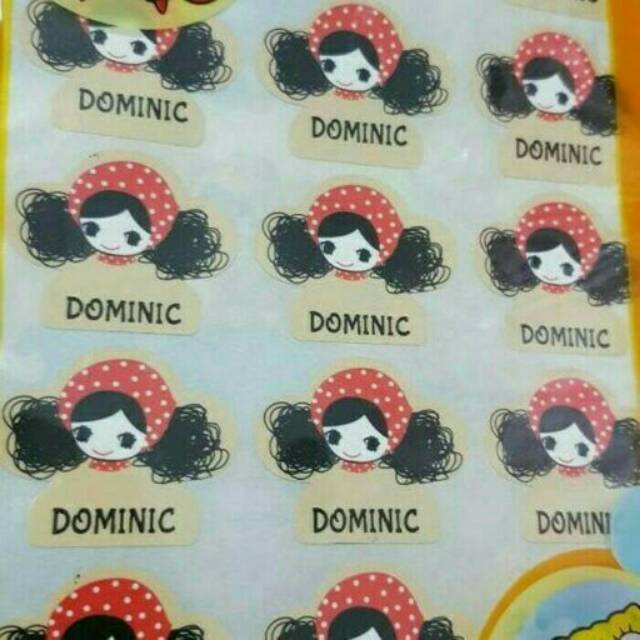 

label nama waterproof /stiker anti air Curly girl