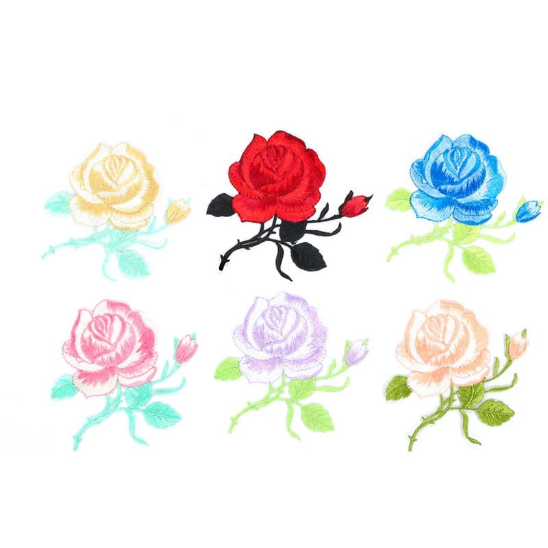 Iron On Embroidery Patch - Colorful Rose