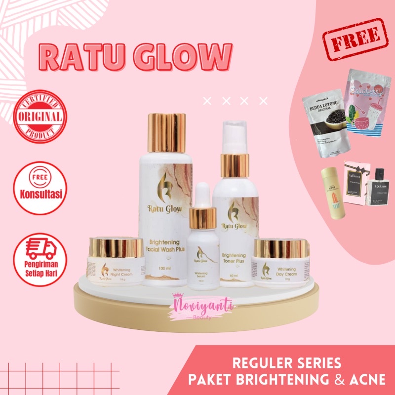 RATU GLOW SKINCARE ORIGINAL FREE GIFT PENCERAH WAJAH BPOM FLEK JERAWAT