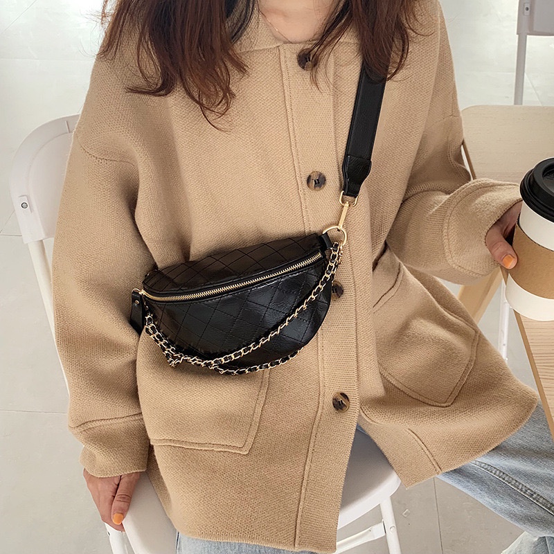 ONLYONE12 Tas Wanita Selempang Korea Import High Quality / Tas Wanita Kulit Tali Rantai / Tas Wanita Aesthetic / Shoulder Bag TW005