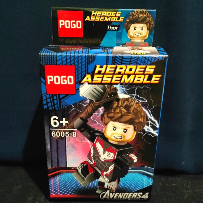 Minifigure Lego Brick POGO HEROES ASSEMBLE THOR SY 60058